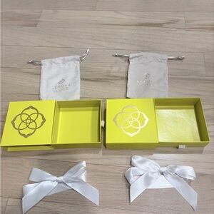 Kendra Scott Yellow Boxes with White Ribbons